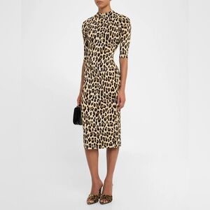 ALICE + OLIVIA Delora Dress in Textured Leopard